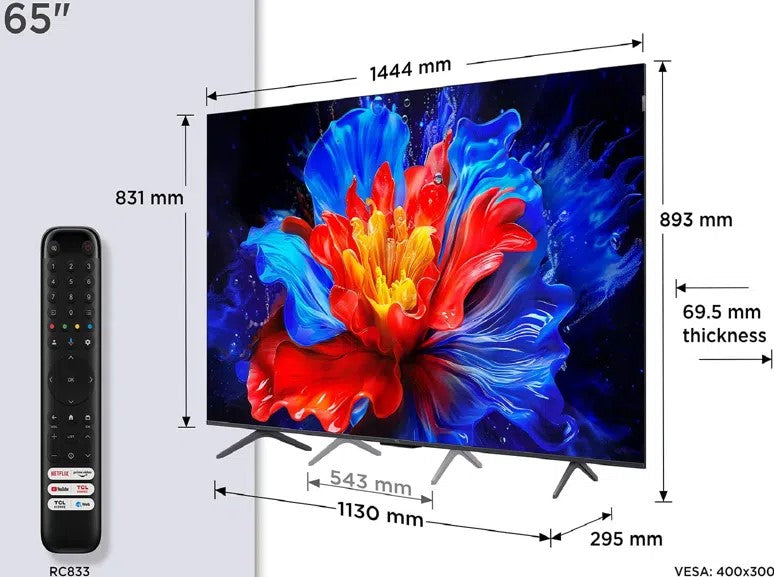 TCL 65-Inch QLED GOOGLE 144HZ LED TV