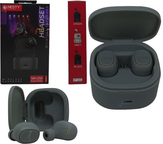 Nesty Blast MH 250 True Bluetooth Wireless Earphones Grey